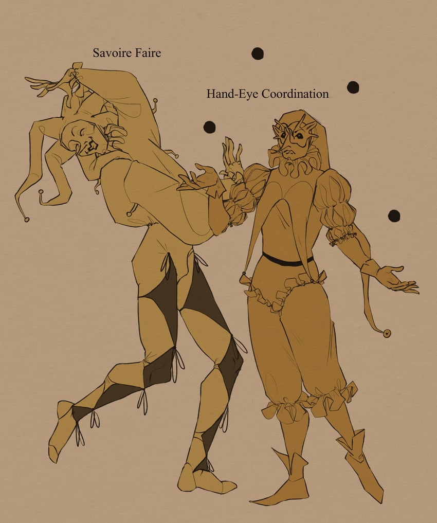 savoir faire and hand-eye coordination (original and 1 more) drawn by hetequilasunset