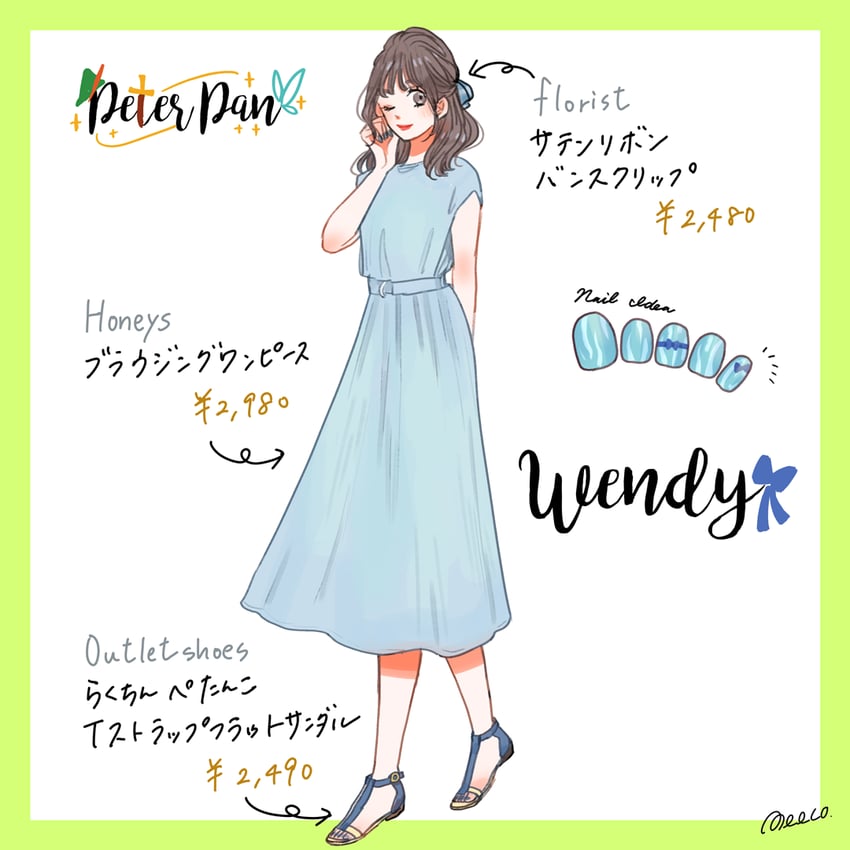 wendy darling (walt disney's peter pan) drawn by meecosme