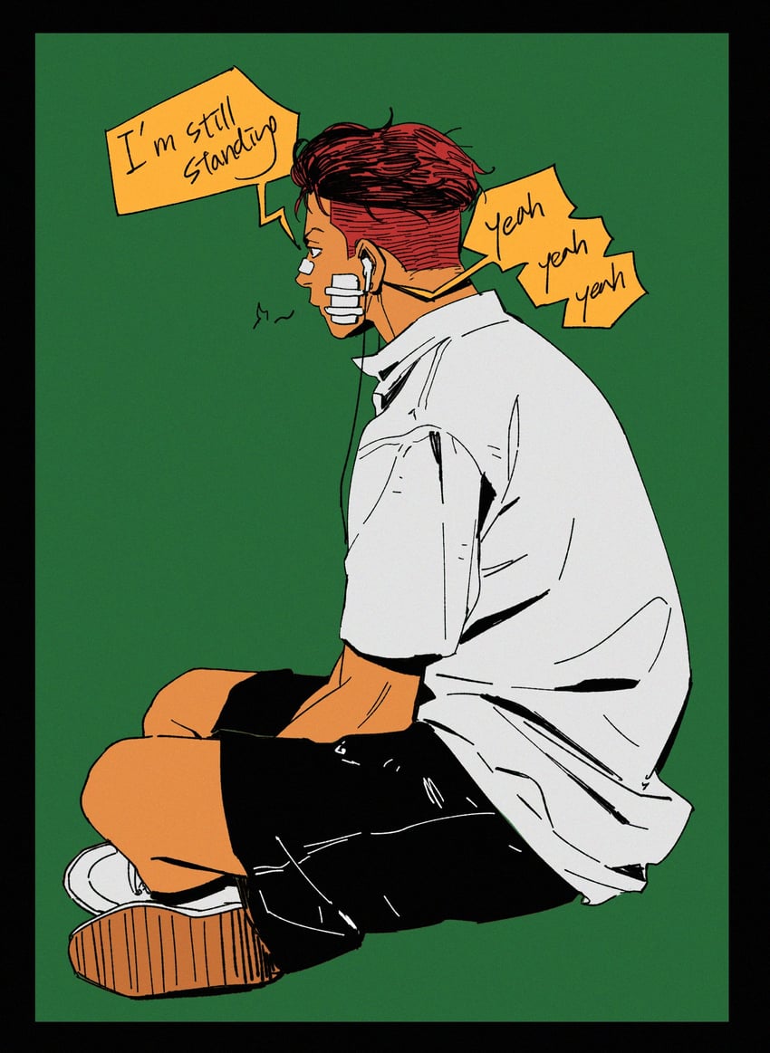 miyagi ryouta and elton john (slam dunk) drawn by cornchi