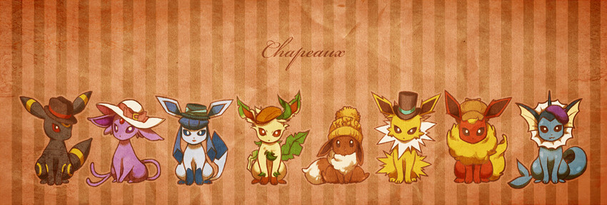 eevee, umbreon, glaceon, vaporeon, espeon, and 3 more (pokemon) drawn by cambo_copoca