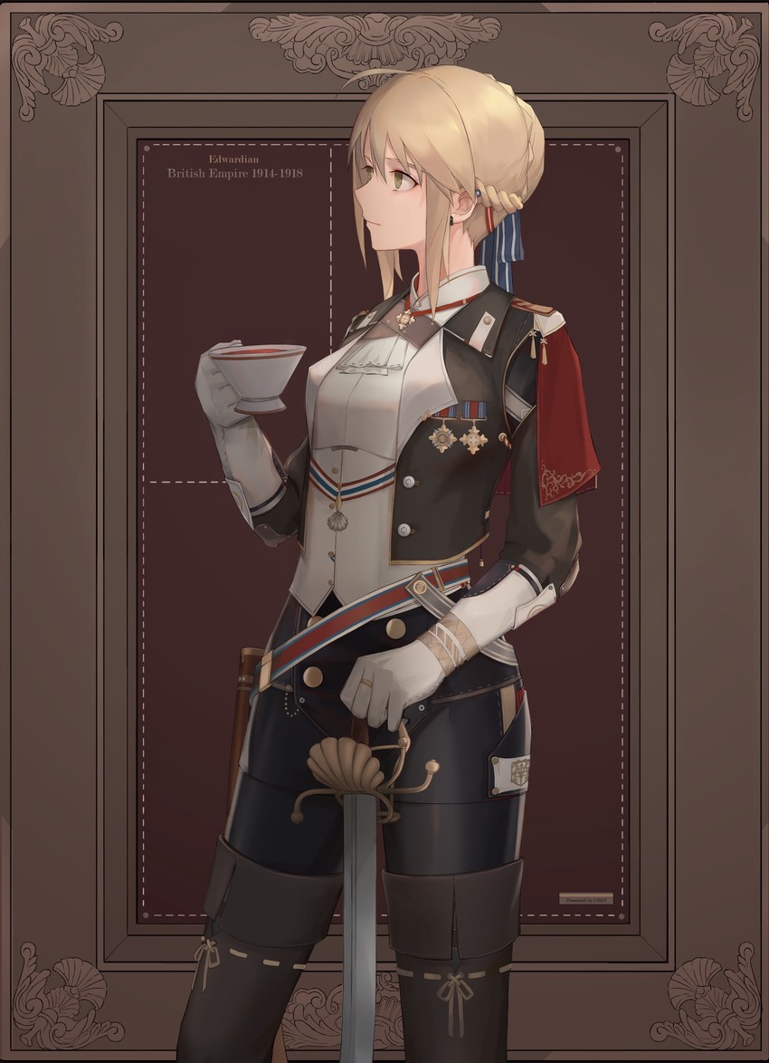 artoria pendragon and saber (fate and 1 more) drawn by cjmy
