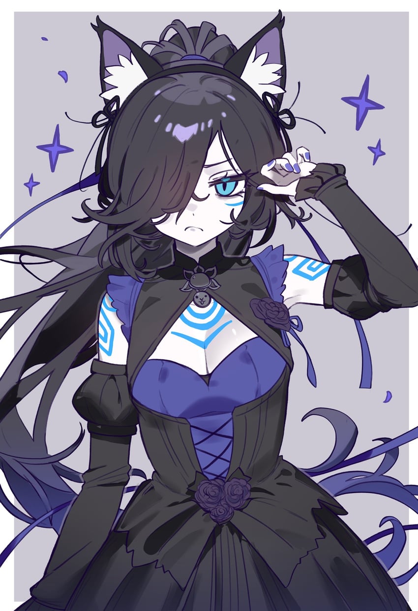 kasli and dark kasli (nyanko daisensou) drawn by ebora