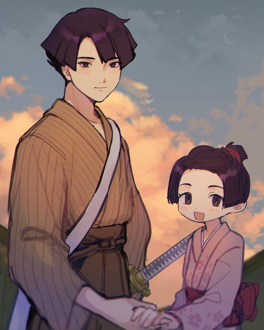 kazuma asogi and susato mikotoba (ace attorney and 1 more) drawn by yamunashi
