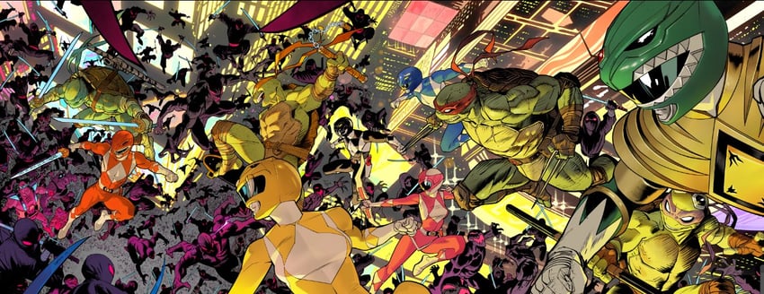 leonardo, raphael, donatello, michelangelo, tyranno ranger, and 12 more (super sentai and 4 more) drawn by dan_mora