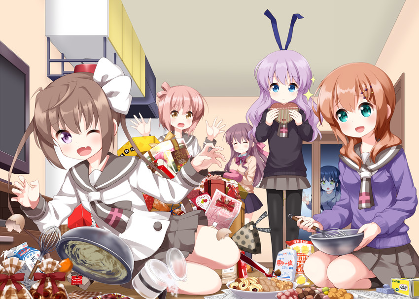 sengoku kamuri, momochi tamate, ichinose hana, tokura eiko, hannen hiroe, and 1 more (slow start) drawn by ruu_(tksymkw)