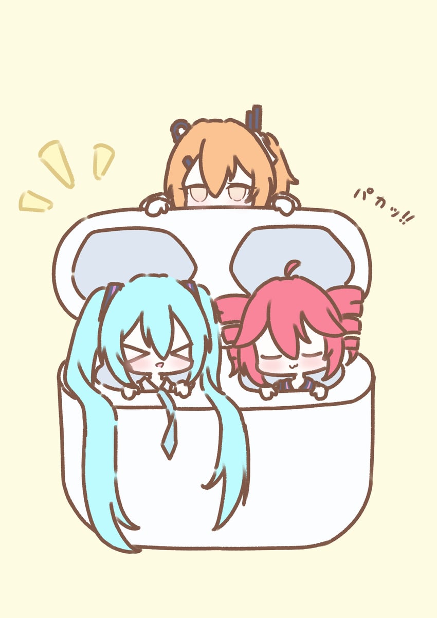 hatsune miku, kasane teto, and adachi rei (vocaloid and 2 more) drawn by cott_(cott_5)