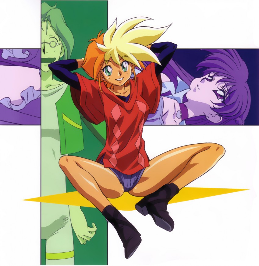 kei, yuri, and touma (dirty pair and 1 more) drawn by kimura_takahiro