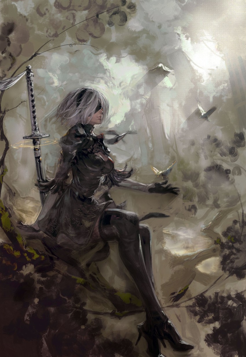 2b (nier and 1 more) drawn by kazama_raita