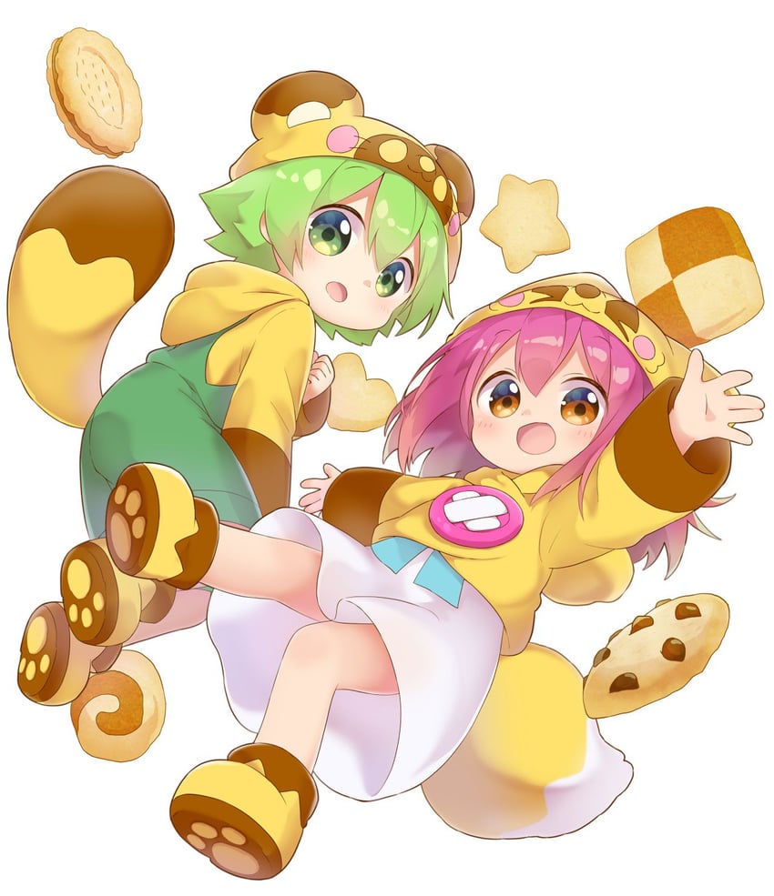 yuzuwa-chan and botan-kun (original) drawn by nipeira