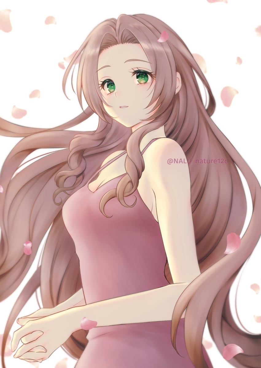 aerith gainsborough (final fantasy and 2 more) drawn by nalu