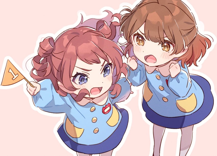 hanami ume and hanami saki (idolmaster and 1 more) drawn by hechima_(issindotai)
