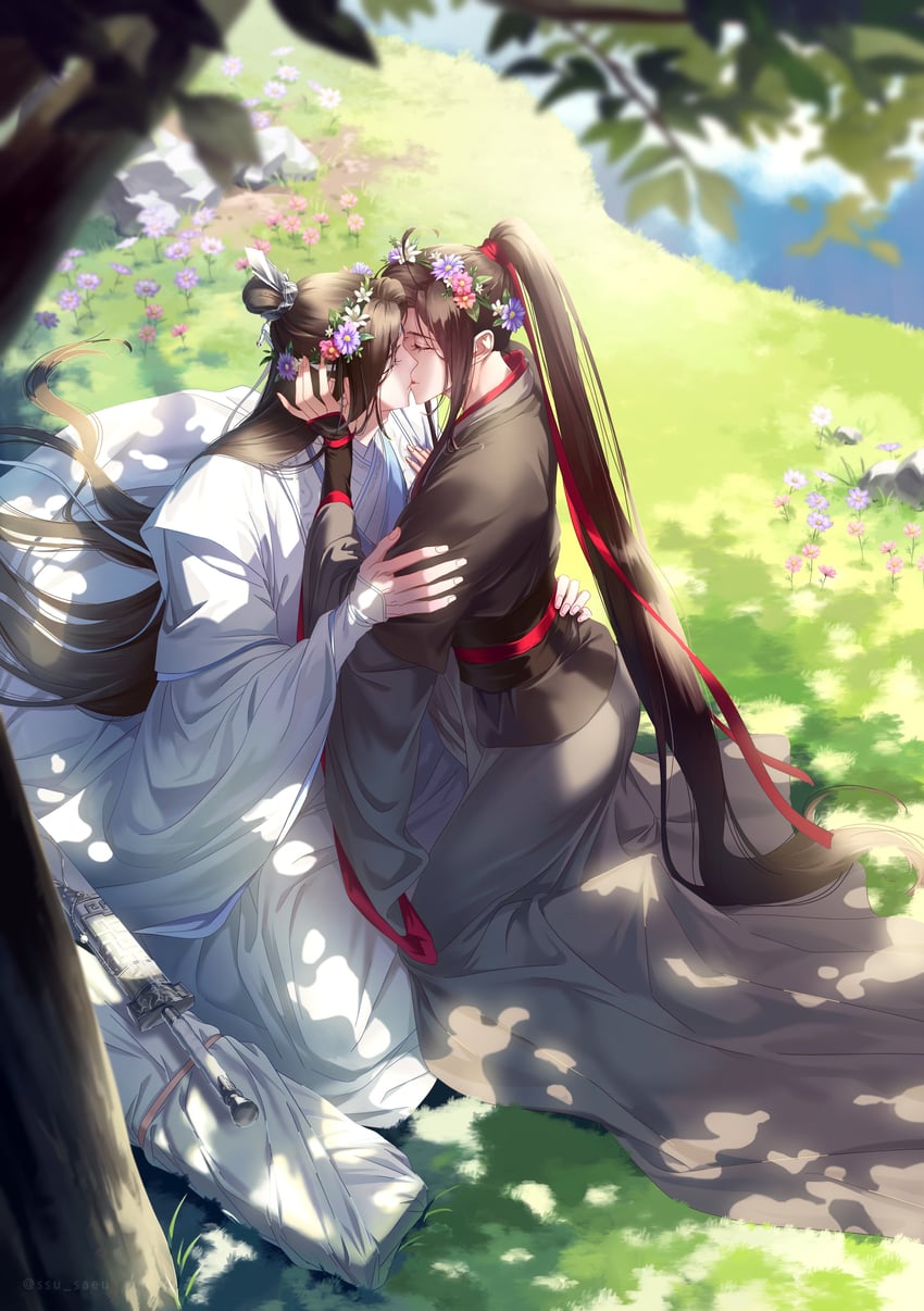 wei wuxian and lan wangji (modao zushi) drawn by ssu_saeu