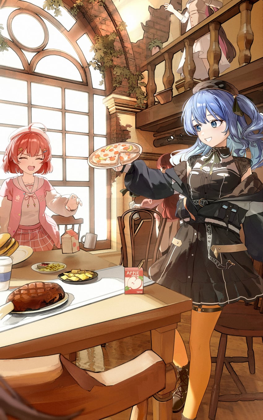 hoshimachi suisei, sakura miko, roboco-san, and azki (hololive) drawn by oeuia