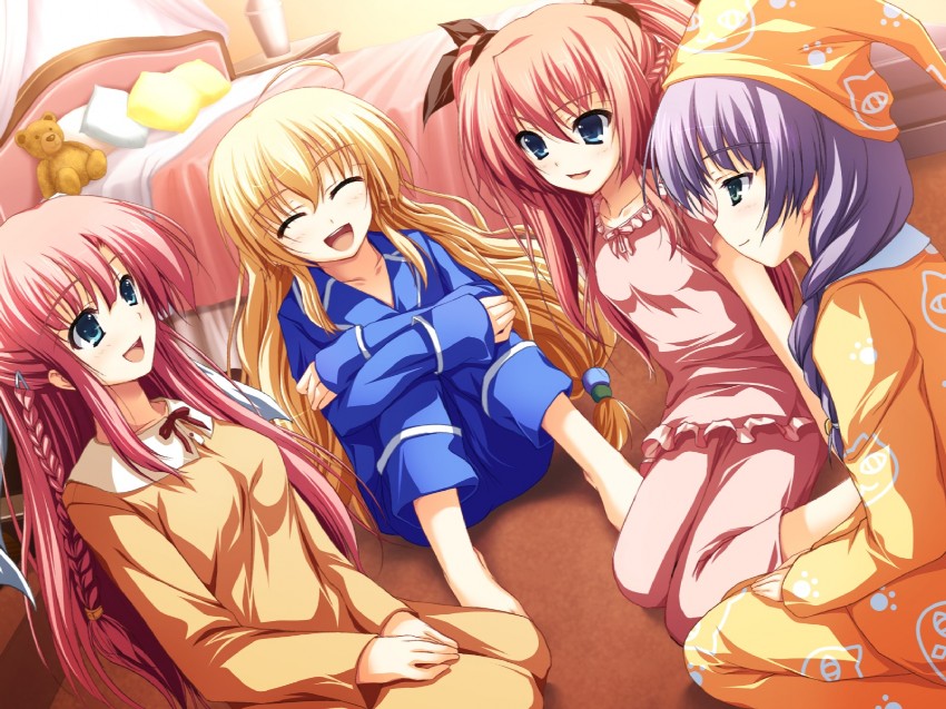 nikaidou reika, nikaidou aya, kurayashiki tae, and tsuki (akatsuki no goei) drawn by tomose_shunsaku