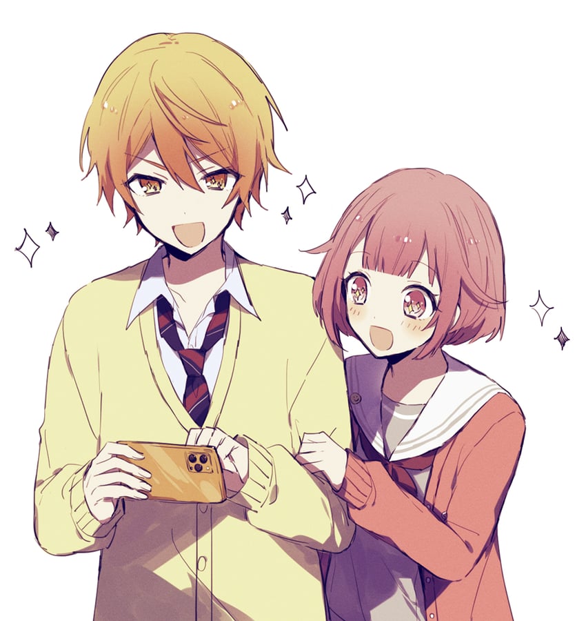 ootori emu and tenma tsukasa (project sekai) drawn by qi7pi