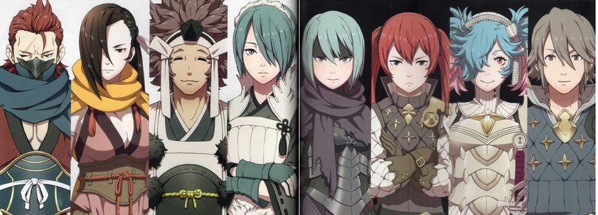 kagero, setsuna, peri, selena, saizo, and 4 more (fire emblem and 1 more) drawn by kozaki_yuusuke