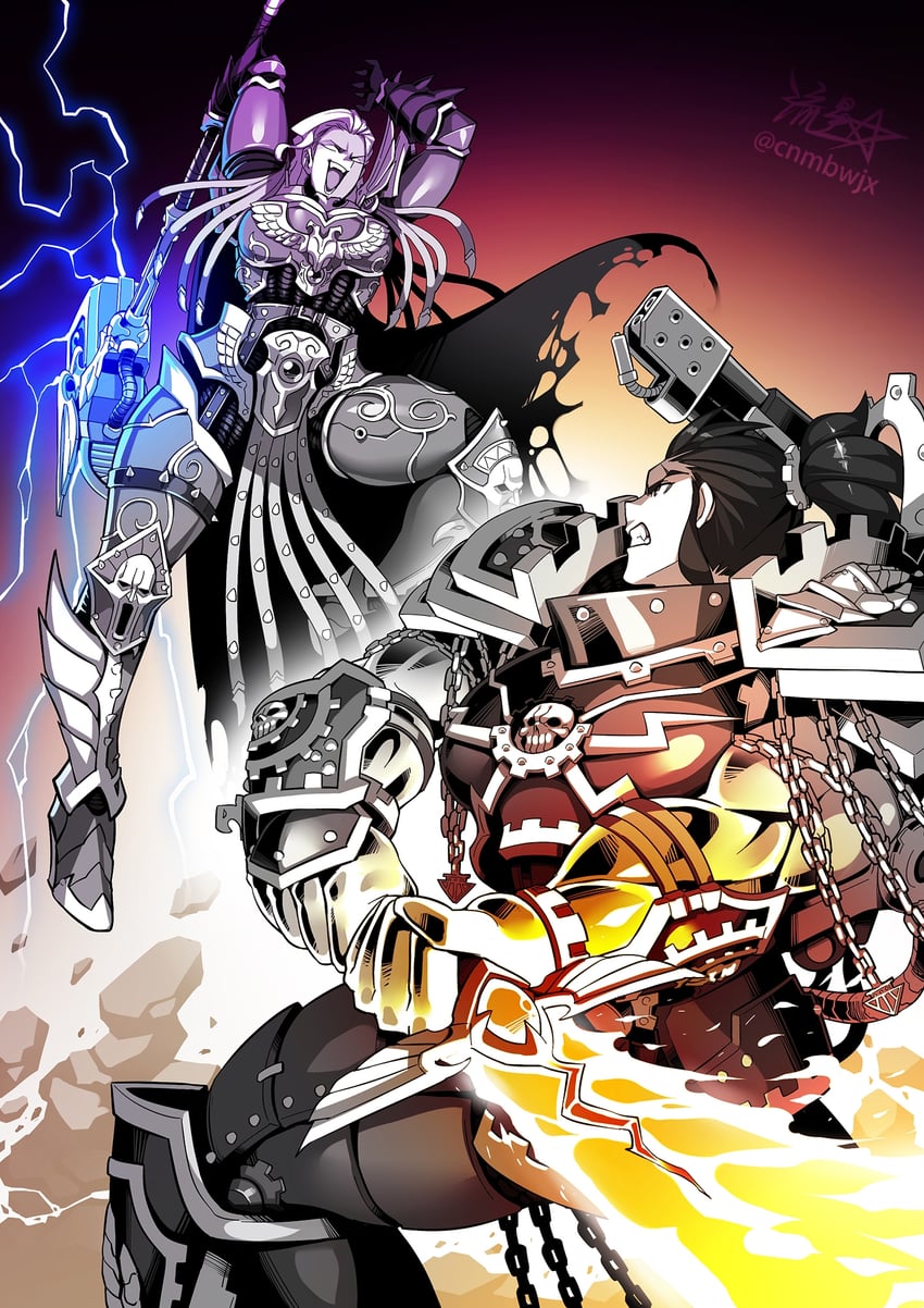 fulgrim and ferrus manus (warhammer 40k) drawn by ryuusei_(mark_ii)