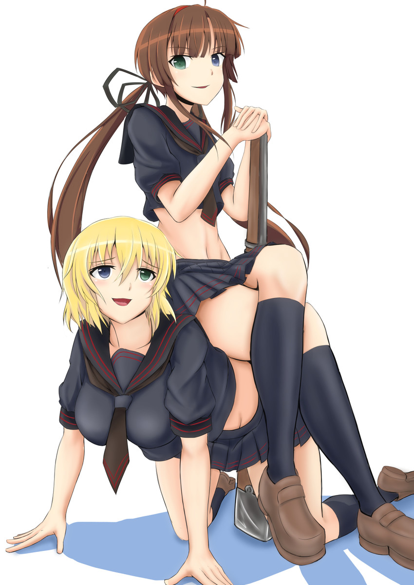 ryouna and ryoubi (senran kagura and 1 more) drawn by furiruno