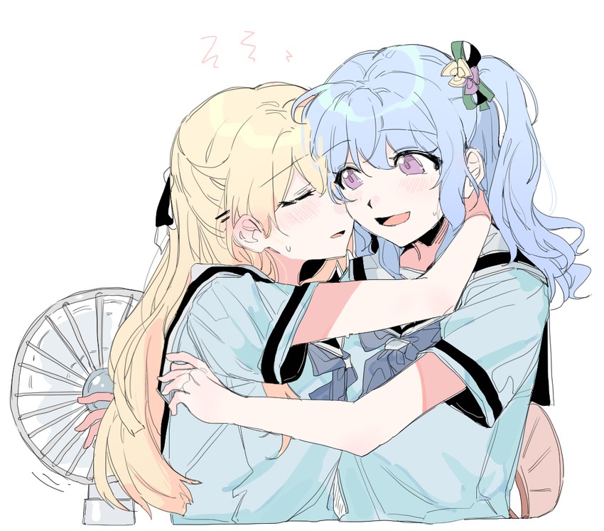 matsubara kanon and shirasagi chisato (bang dream!) drawn by kyudoli