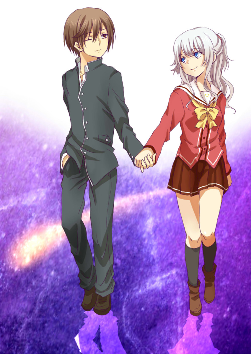 tomori nao and otosaka yuu (charlotte) drawn by negiko123123