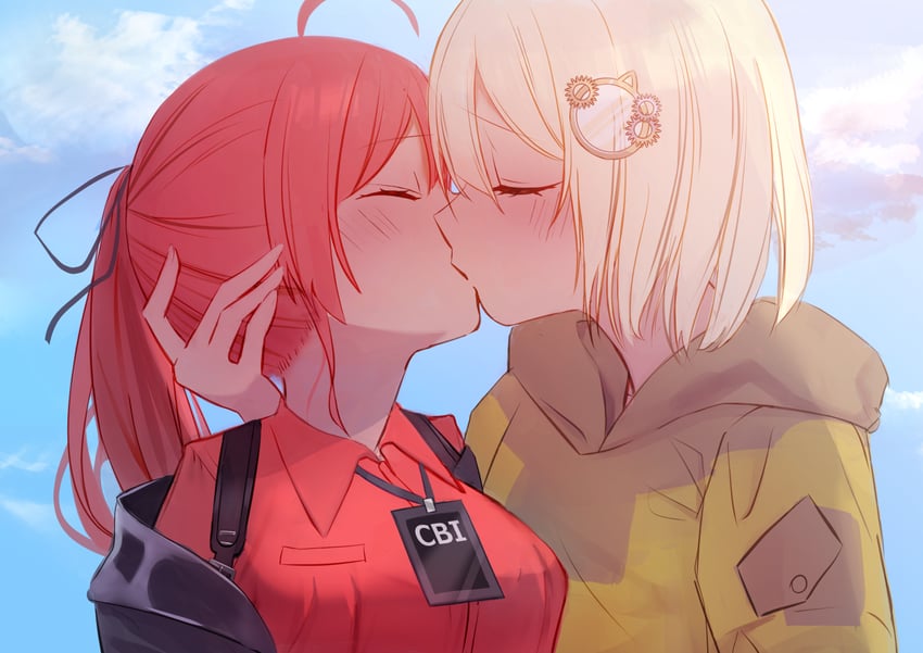 sakura miko and watson amelia (hololive and 2 more) drawn by enka_(mark2)