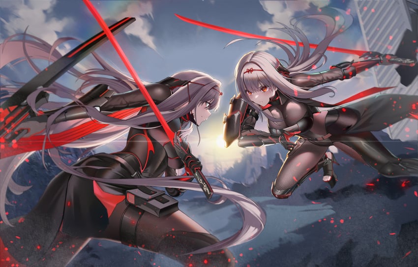scarlet and rose (goddess of victory: nikke) drawn by rainbowkenny23