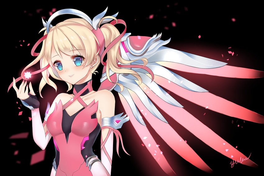 mercy and pink mercy (overwatch and 1 more) drawn by yizhi_jiandan