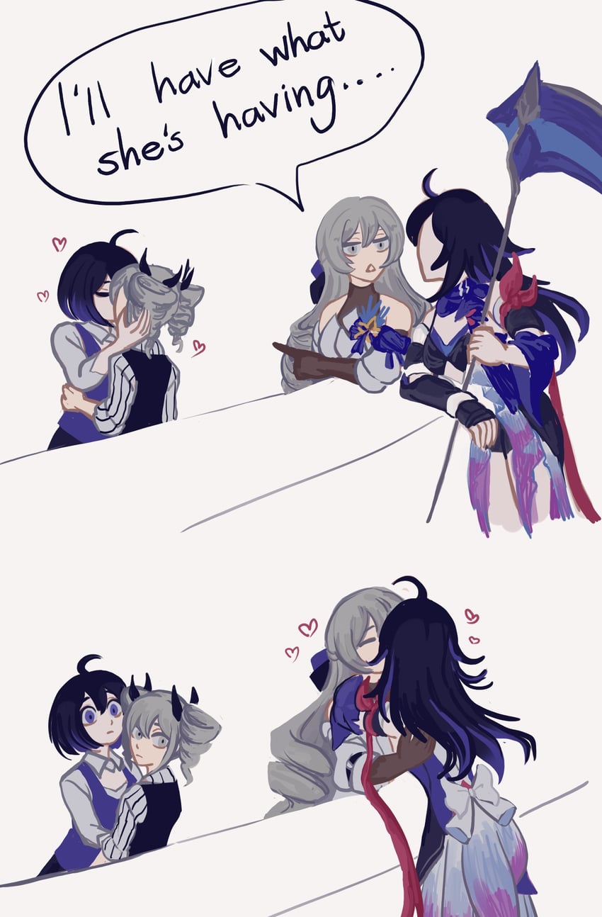 bronya zaychik, seele vollerei, bronya rand, and seele (honkai and 2 more) drawn by nattnattkatt