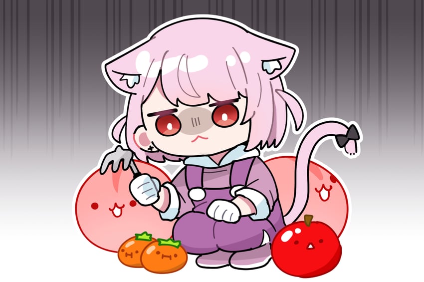 mikeneko (indie virtual youtuber and 1 more) drawn by sakana_(saka11205)
