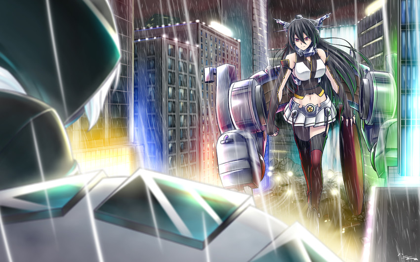nagato and re-class battleship (kantai collection and 1 more) drawn by h-new