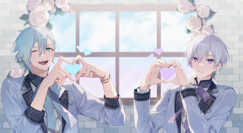 yotsuba tamaki and osaka sougo (idolish7) drawn by aiue_o_eiua