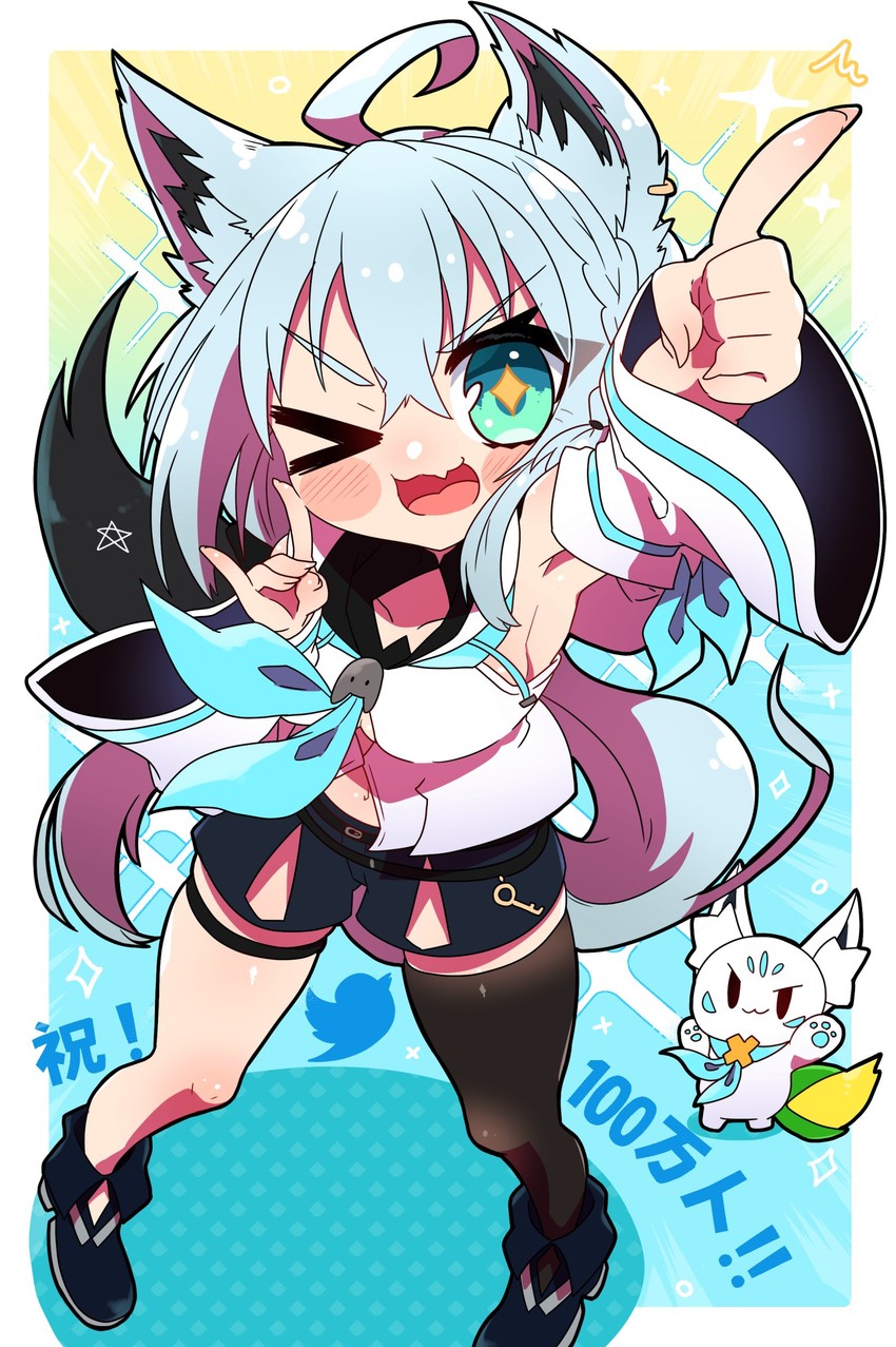 shirakami fubuki and sukonbu (hololive) drawn by sakuramochi_(sakura_frappe)