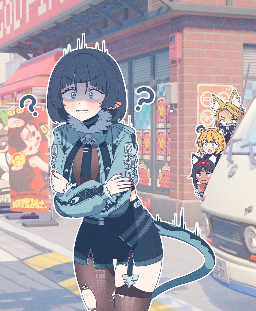 jane doe, nekomiya mana, pulchra fellini, and ju fufu (zenless zone zero) drawn by parangmuru