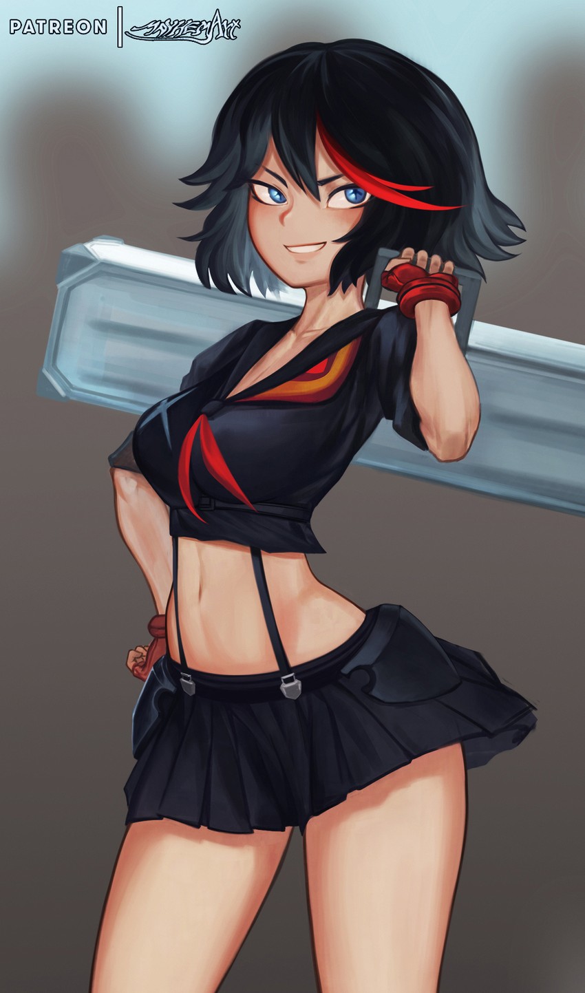 matoi ryuuko and senketsu (kill la kill) drawn by mayhem_art