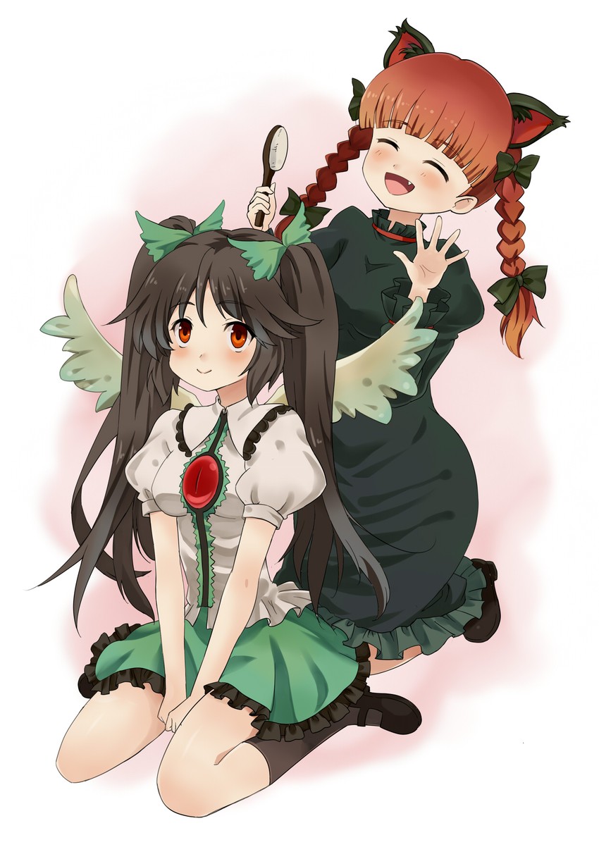 kaenbyou rin and reiuji utsuho (touhou) drawn by blue_door