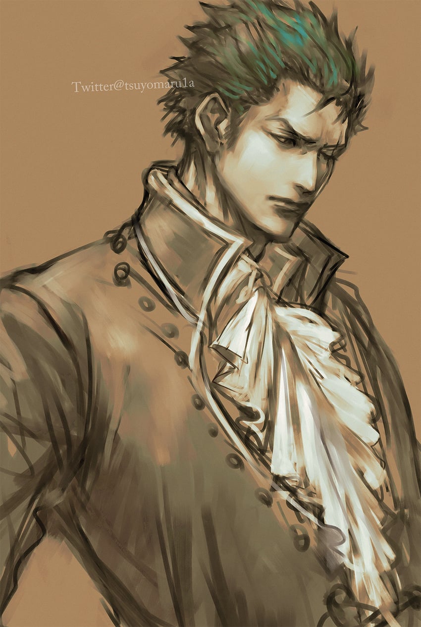 roronoa zoro (one piece and 1 more) drawn by tsuyomaru