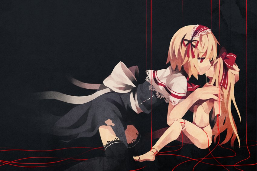 alice margatroid and shanghai doll (touhou and 1 more) drawn by fuukadia_(narcolepsy)