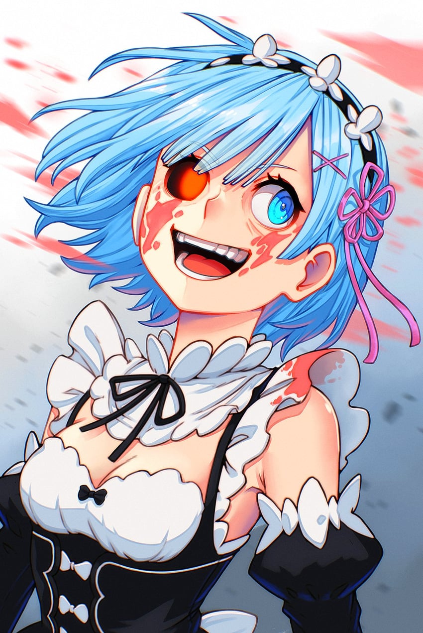 rem (re:zero kara hajimeru isekai seikatsu) drawn by skaggshood