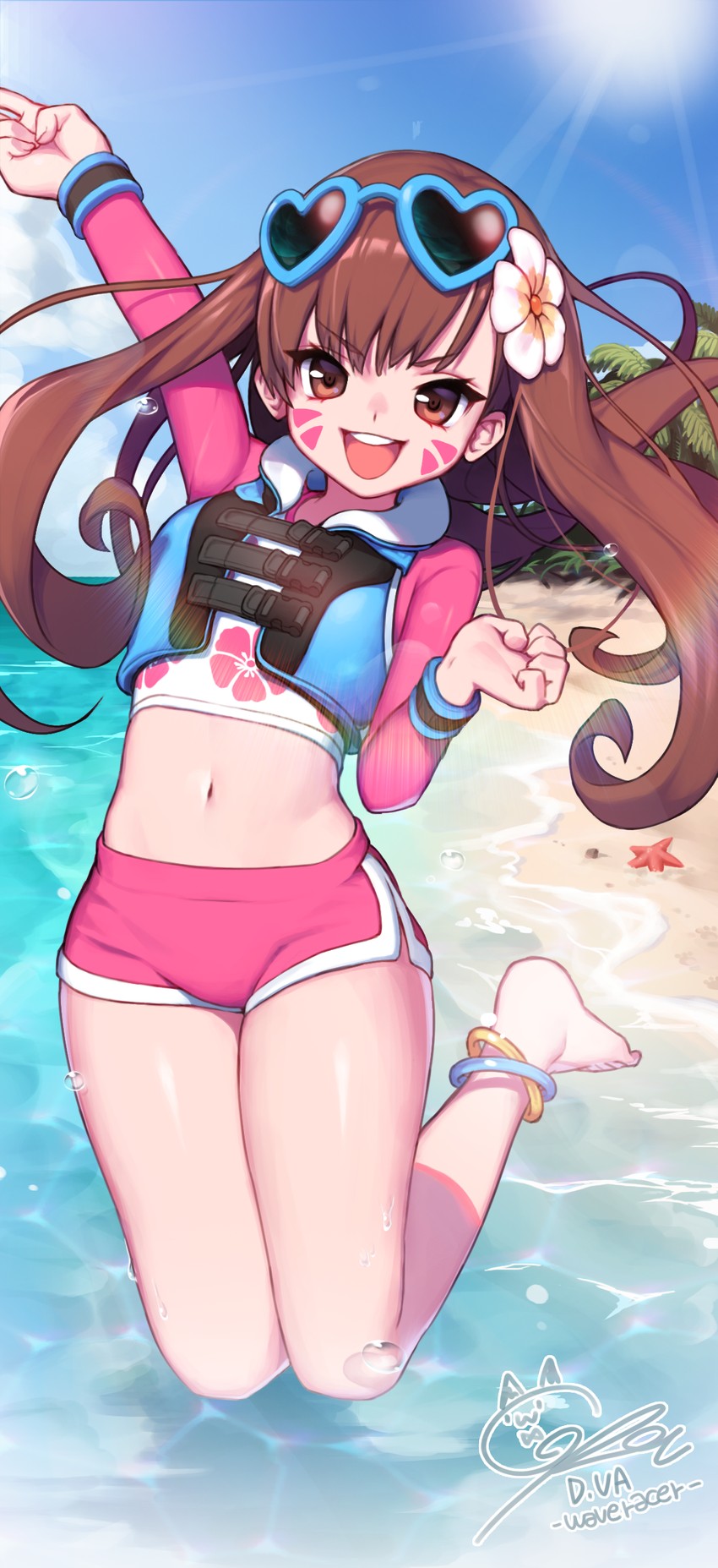 d.va and waveracer d.va (overwatch and 1 more) drawn by konbu_(hida123)