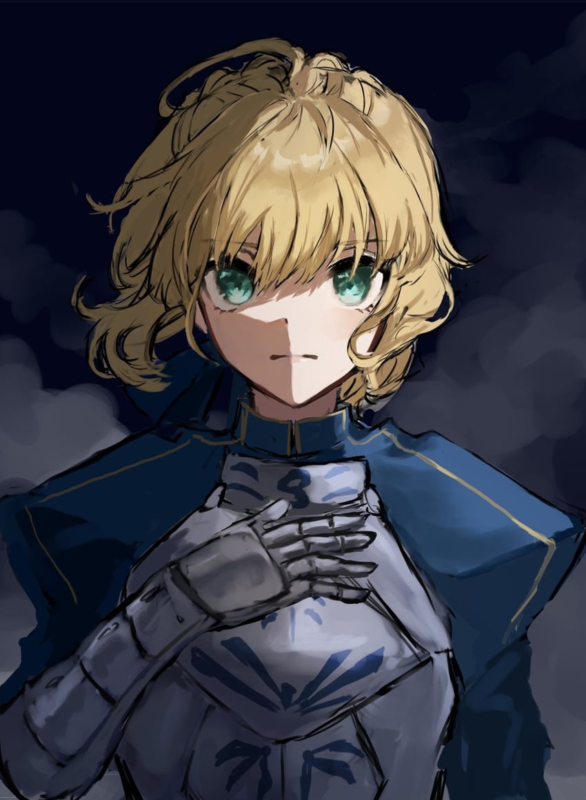 artoria pendragon and saber (fate and 1 more) drawn by sigaret_04