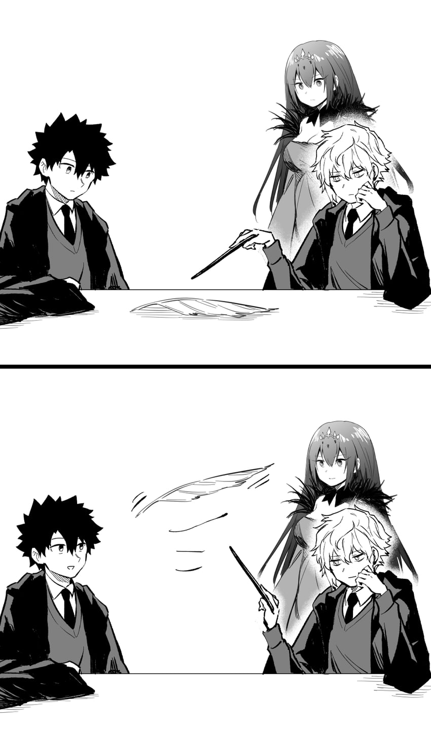 fujimaru ritsuka, scathach, scathach skadi, and kadoc zemlupus (fate and 3 more) drawn by hirunagi