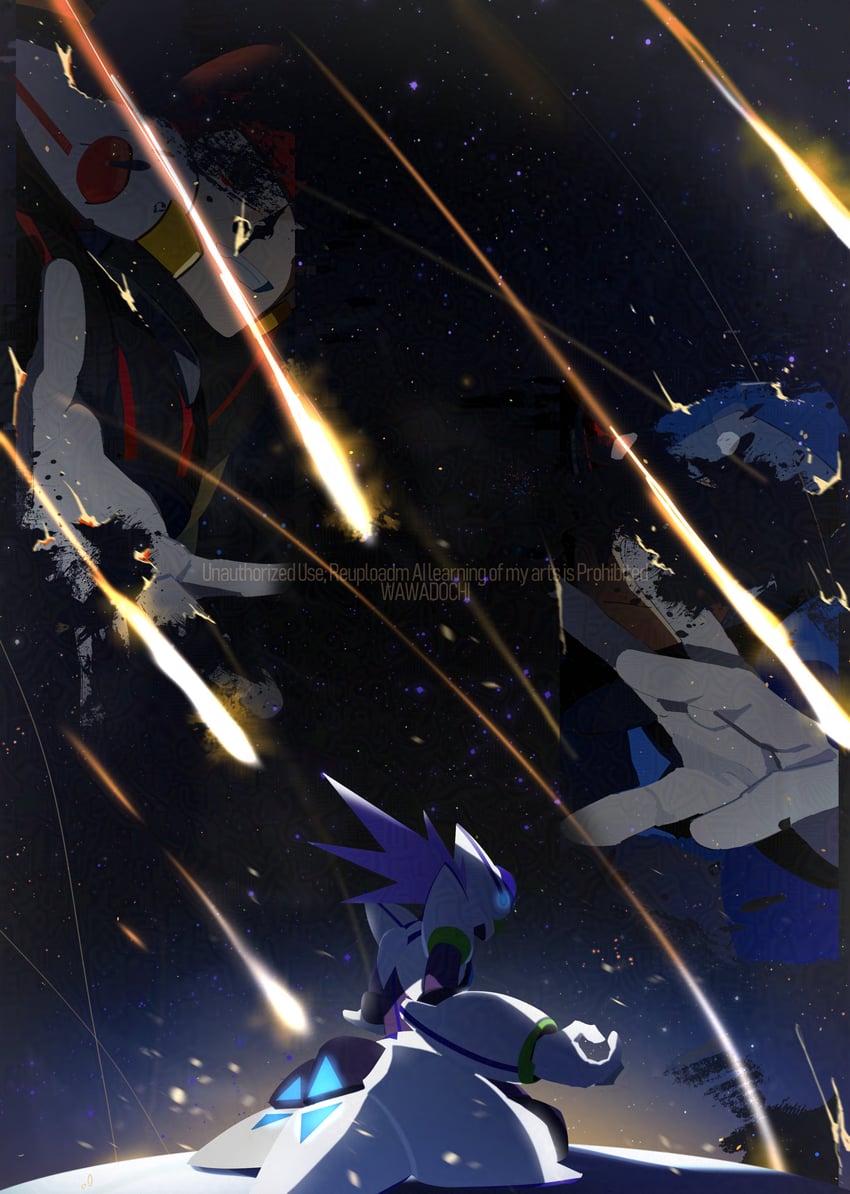 x, axl, and white axl (mega man and 1 more) drawn by wawadochi