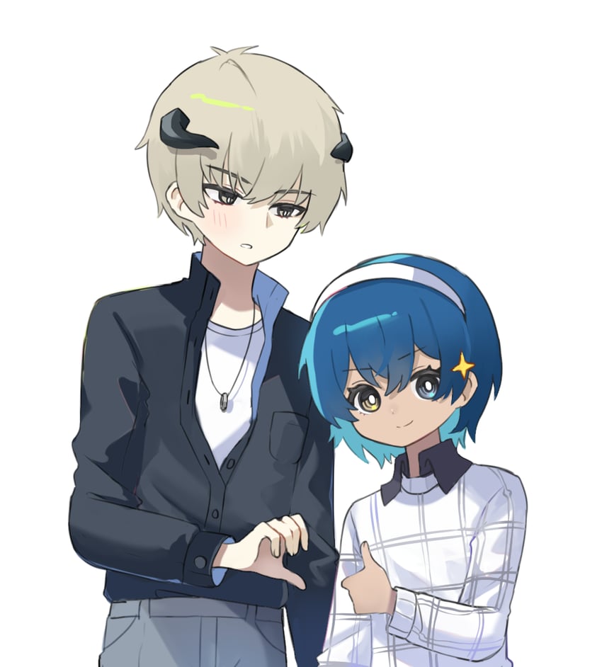 protagonist and strohl (metaphor: refantazio) drawn by pkin_cheezpie