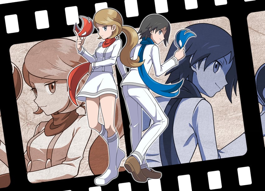 serena, calem, sina, and dexio (pokemon and 1 more) drawn by asatsuki_(fgfff)