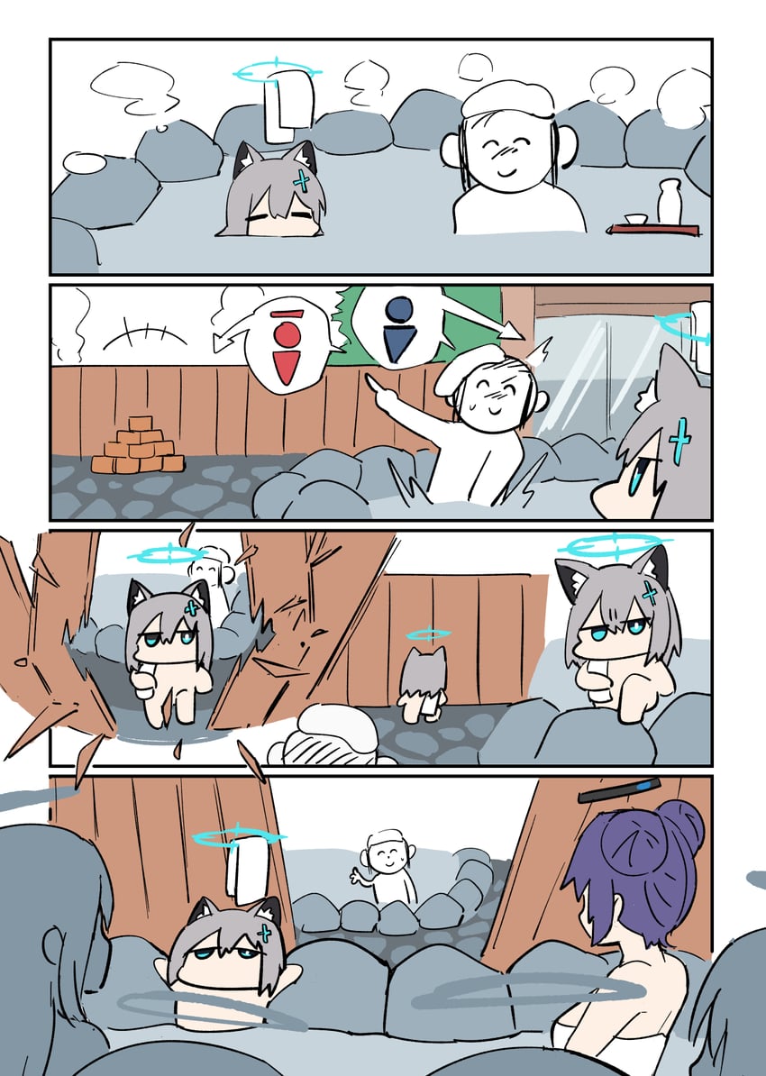 sensei, yuuka, and shiroko (blue archive) drawn by tenten_(chan4545)