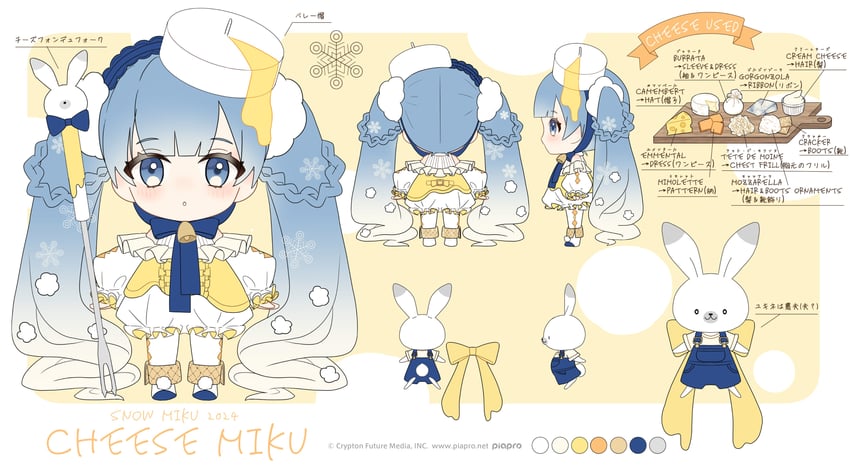 hatsune miku, yuki miku, and rabbit yukine (vocaloid) drawn by macha_3939