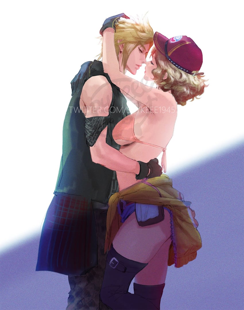 prompto argentum and cindy aurum (final fantasy and 1 more) drawn by spykeee