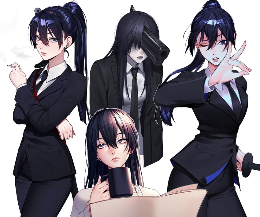 hayakawa aki and gun fiend (chainsaw man) drawn by lavelis