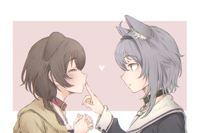 nekomata okayu and inugami korone (hololive) drawn by hajime_wataru