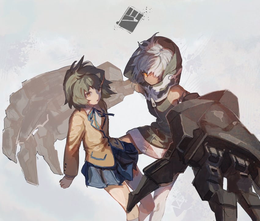 strength and koutari yuu (black rock shooter) drawn by mutomorokoshi